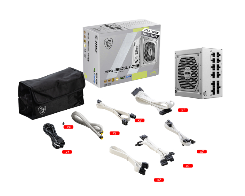 MSI MAG A850GL PCIE5 WHITE modularno napajanje 850 W Gold