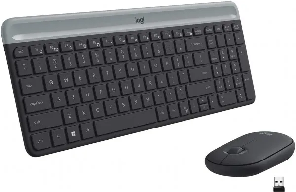 Logitech MK470 Slim bežični komplet tastature i miša, Graphite, US raspored