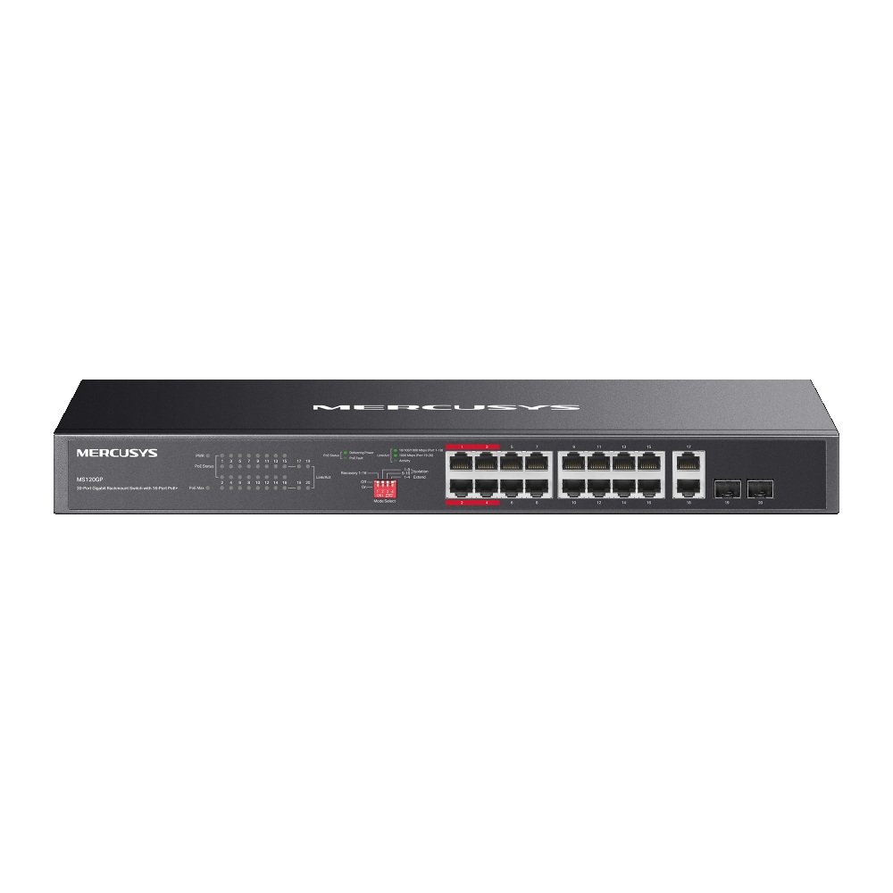 Mercusys MS120GP(UN) 20-portni Gigabit PoE+ svič 192 W