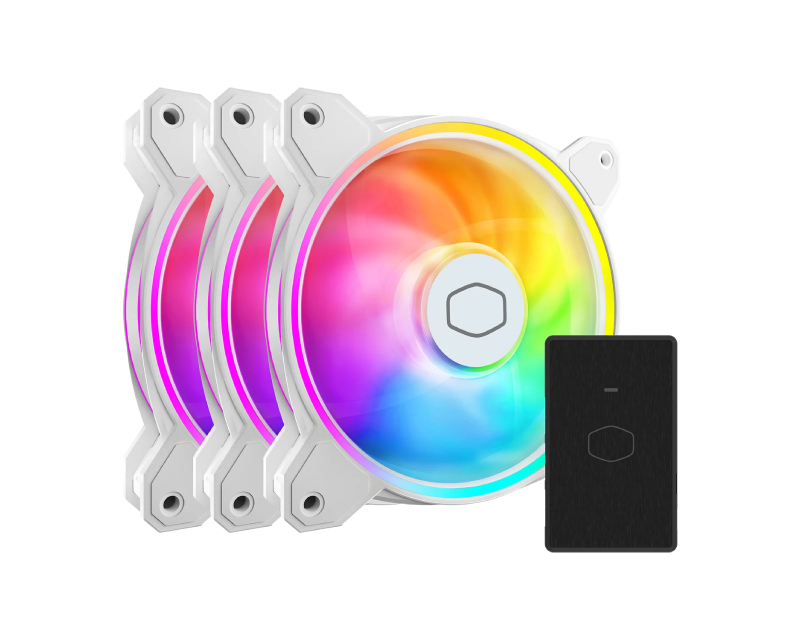 Cooler Master MasterFan MF120 Halo² White 3in1, 3 × 120 mm ARGB ventilatora sa A1 kontrolerom