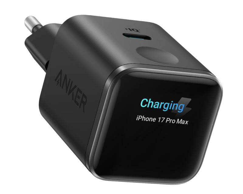 Anker Nano punjač 45 W sa pametnim ekranom, USB-C, crni
