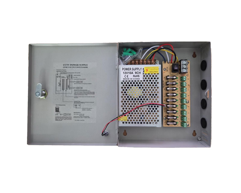 MAXPRO LINE CCTV napajanje 12 V, 10 A, 9 kanala u metalnom ormariću