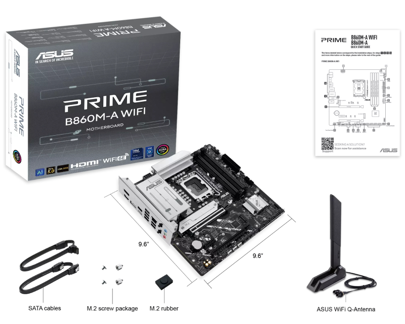 ASUS PRIME B860M-A WIFI matična ploča, LGA1851, DDR5, Wi-Fi 6E