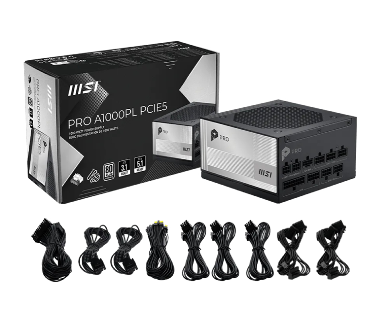 MSI PRO A1000PL PCIE5 1000W napajanje