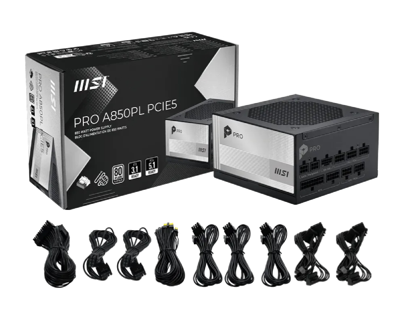 MSI PRO A850PL PCIE5 850 W Platinum napajanje