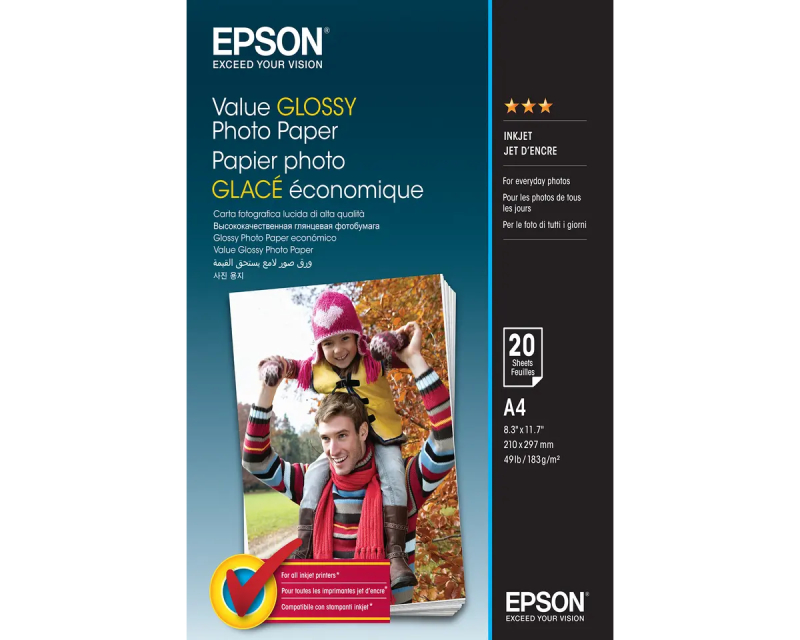Epson Value Glossy foto-papir A4, 20 listova, 183 g/m²