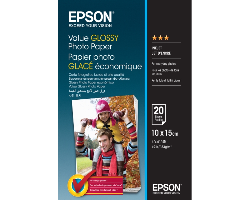 Epson Value Glossy foto-papir 10 × 15 cm, 20 listova, 183 g/m²