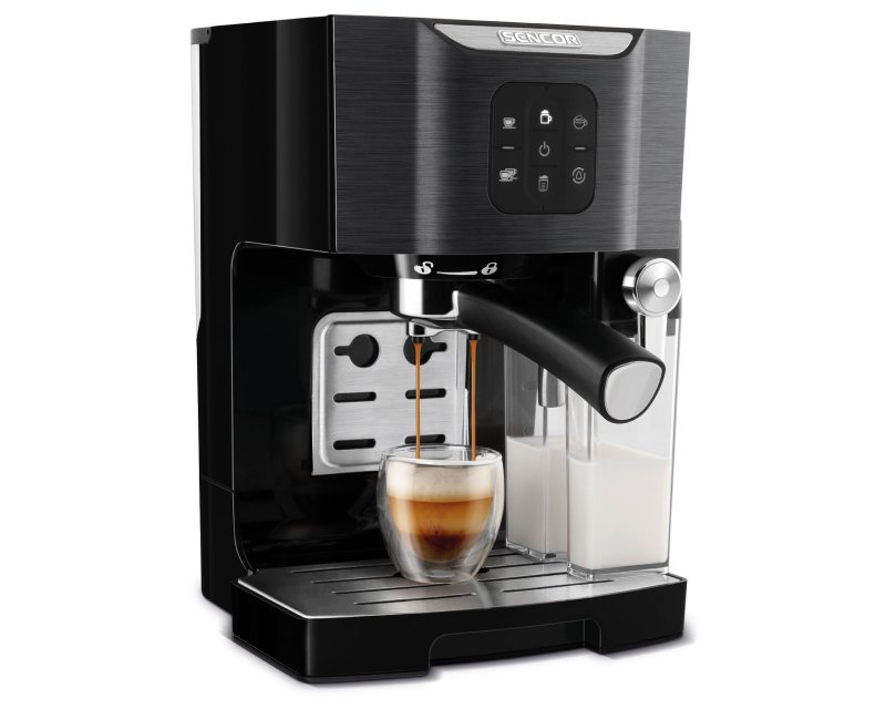 Sencor SES 4040BK poluautomatski espresso aparat sa penilicom za mleko
