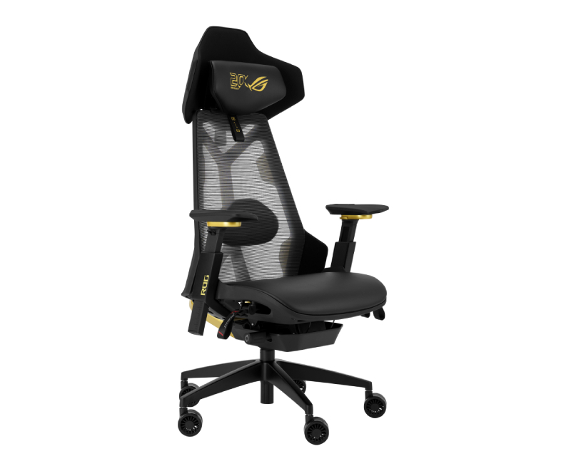 ASUS ROG Destrier Edition 20 SL400S ergonomska gejmerska stolica crno-zlatna