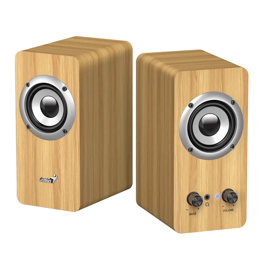 Genius SP-HF400 Pine Wood aktivni 2.0 drveni zvučnici, 10 W RMS