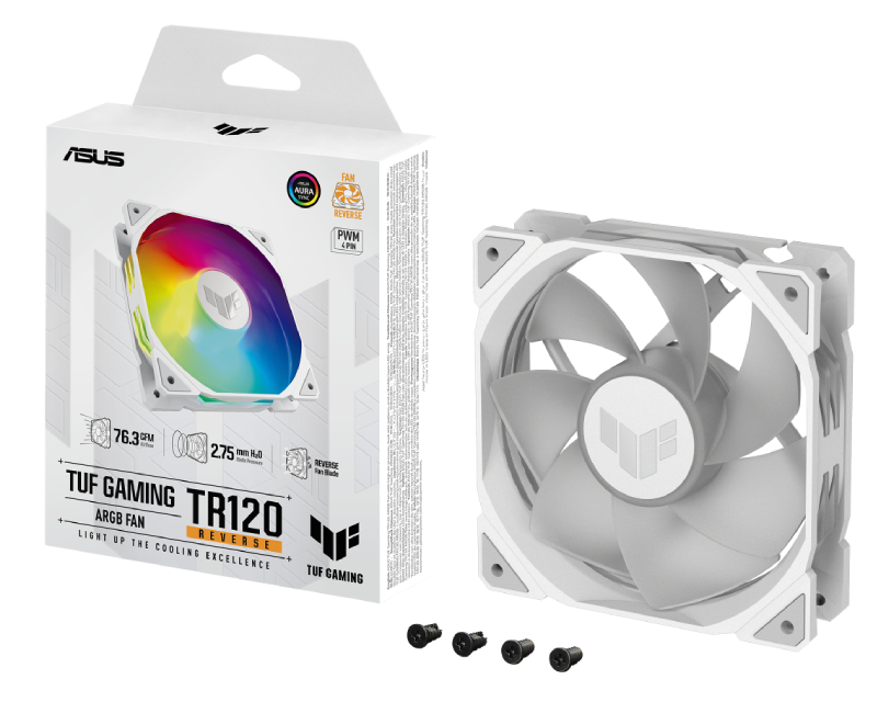 ASUS TUF Gaming TR120 ARGB Reverse White 3-u-1 komplet ventilatora