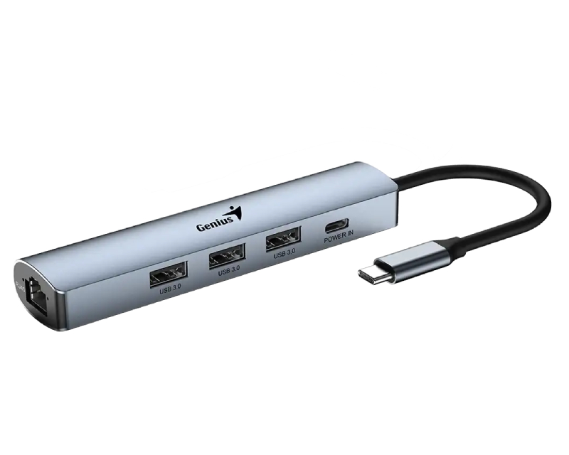 Genius UH-545 5-u-1 USB-C hub sa Gigabit Ethernet portom
