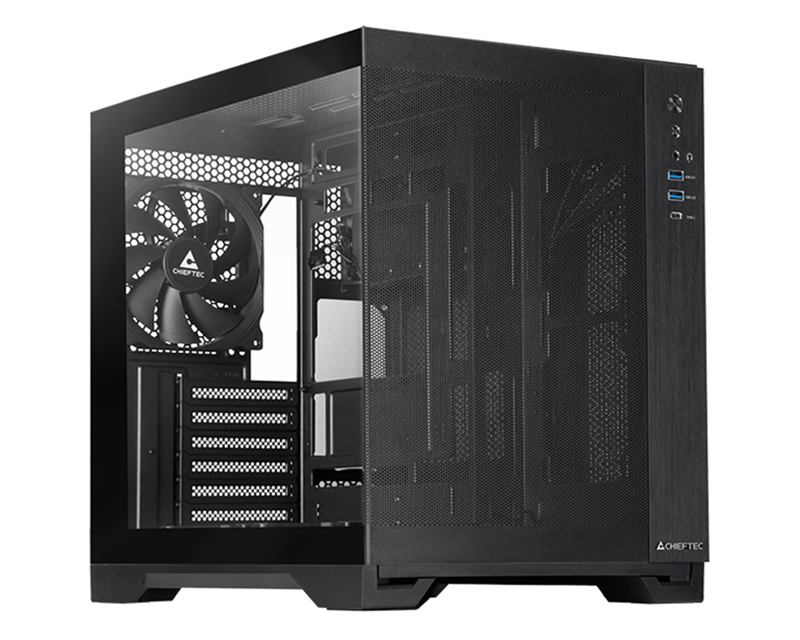 Chieftec Visio Air GM-30B-M-OP crno dvokomorno ATX kućište sa 3 ventilatora