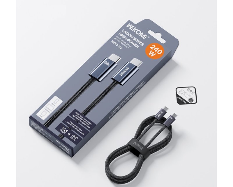 WEKOME WDC-23 USB-C na USB-C kabl 1 m, crni, 240 W