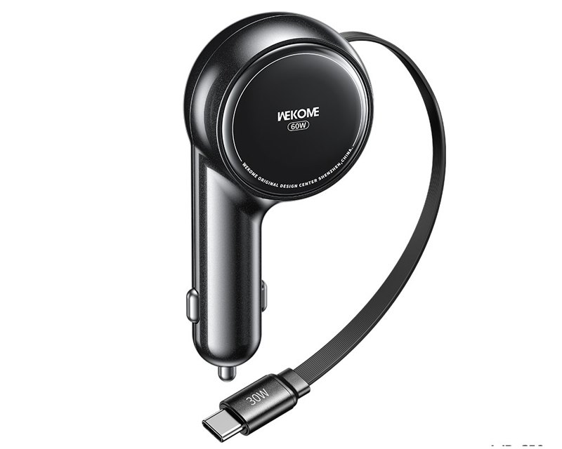 WEKOME WP-C50 auto punjač 60 W sa uvlačivim USB-C kablom