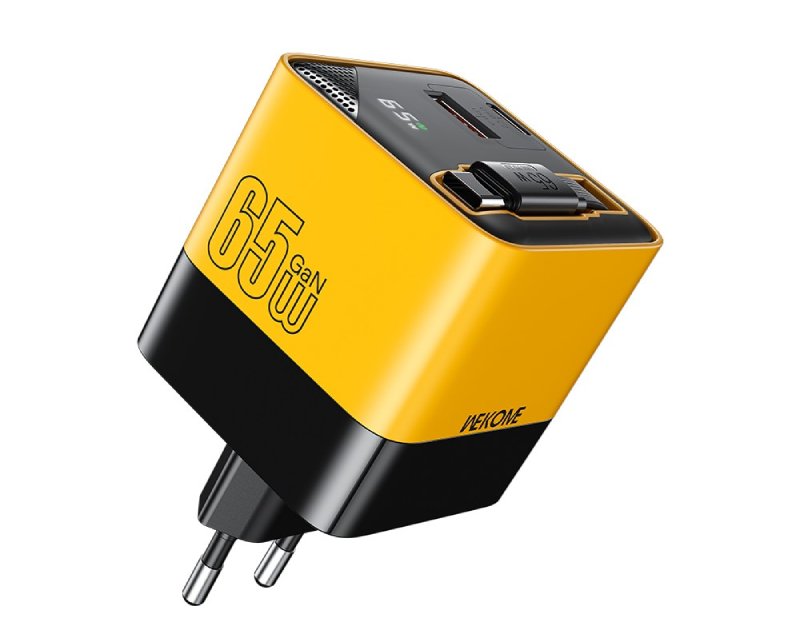 WEKOME WP-U39 GaN punjač 65 W sa kablom, žuti EU