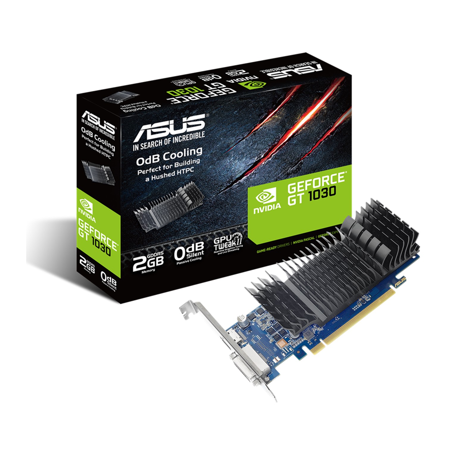 ASUS GeForce GT 1030 GT1030-SL-2G-BRK, 2GB GDDR5, pasivno hlađenje