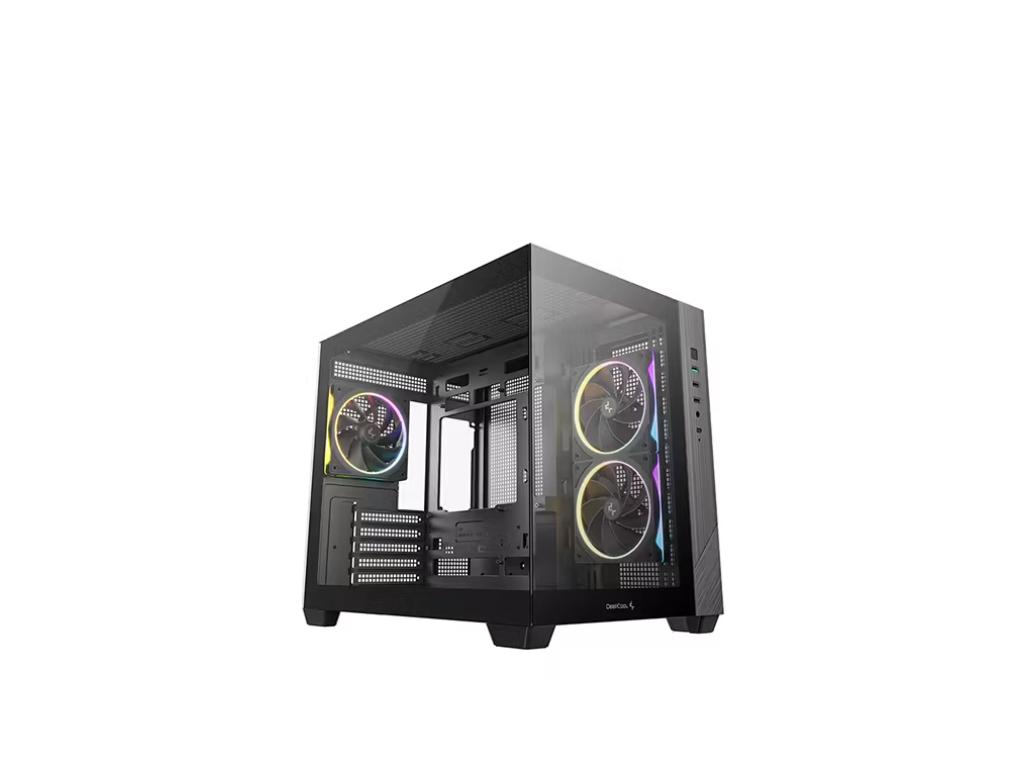 DeepCool CG330 3F Micro-ATX kućište sa 3 ARGB ventilatora, crno
