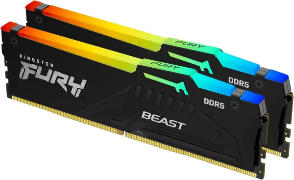 Kingston FURY Beast RGB DDR5 16 GB (2 × 8 GB) 5600 MT/s, KF556C40BBAK2-16