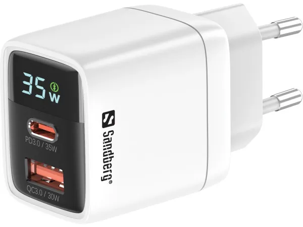 Sandberg 2u1 kućni punjač USB-C PD 35 W + USB-A QC 3.0, 441-52