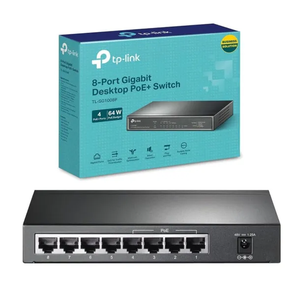 TP-Link TL-SG1008P Gigabit PoE switch sa 8 portova i budžetom 64 W