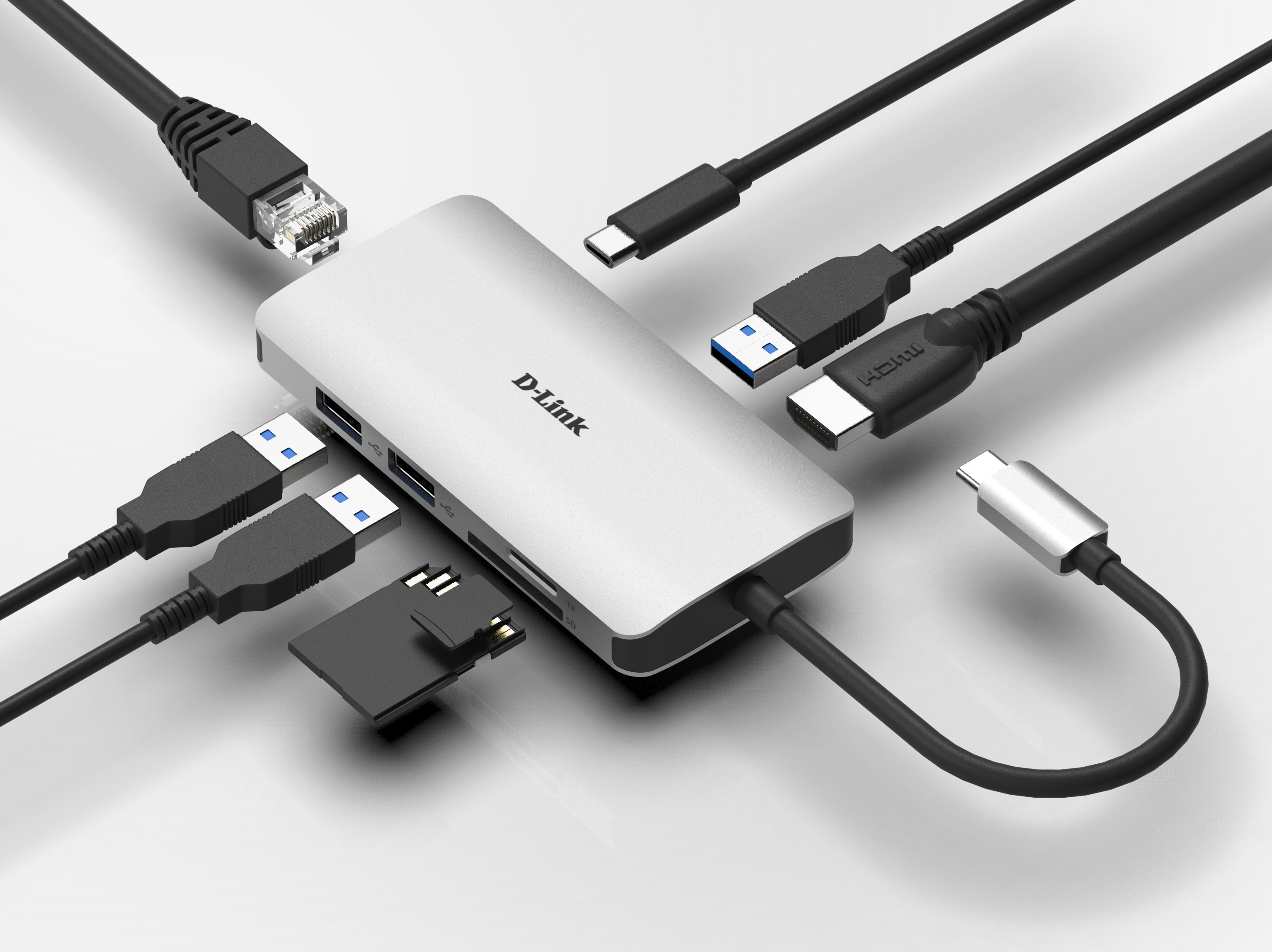 D-Link DUB-M810 USB-C hub 8-u-1 sa HDMI 4K i Gigabit LAN