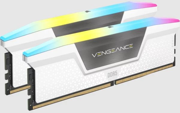 Corsair Vengeance RGB DDR5 32 GB (2×16 GB) 6400 MT/s CL32 bela memorija CMH32GX5M2B6400C32W
