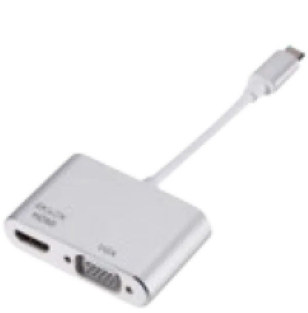USB-C na HDMI/VGA adapter Stars Solutions, aluminijumski, sivi
