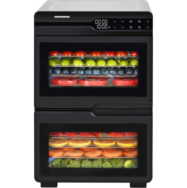 Heinner DualDry Pro HFD-KDDB1200BKSS dehidrator za hranu, 12 inox tacni