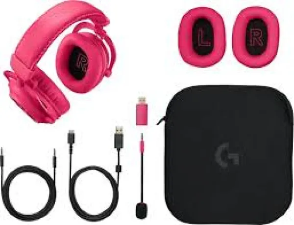 Logitech G PRO X 2 LIGHTSPEED bežične gejming slušalice, roze
