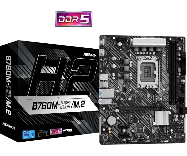 ASRock B760M-H2/M.2 DDR5 mATX matična ploča za LGA1700