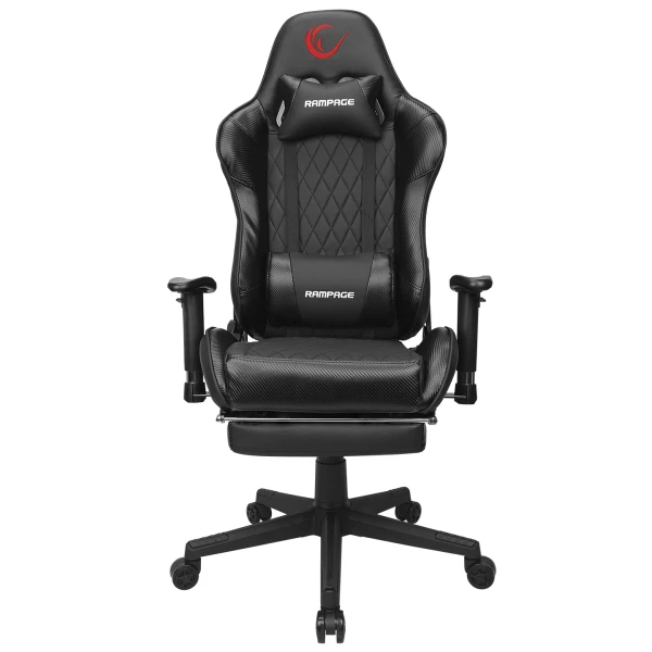 Rampage KL-R71 EMPIRE crno-srebrna gejmerska stolica sa osloncem za noge