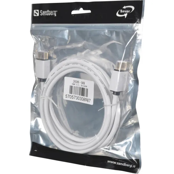 Sandberg 308-98 SAVER HDMI 2.0 kabl 2 m, beli