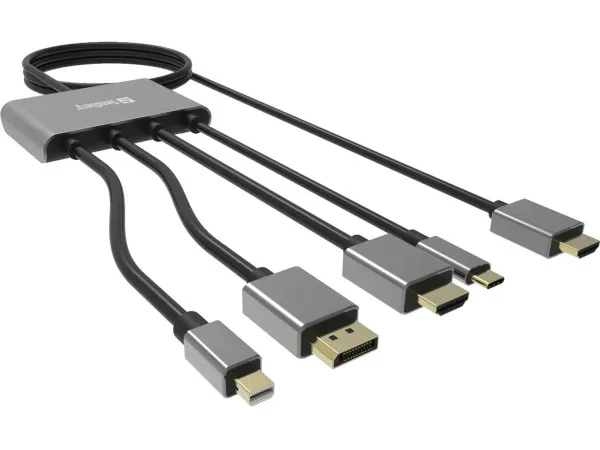 Sandberg 509-21 All-In-1 Display Adapter Hub, 4K/60 Hz
