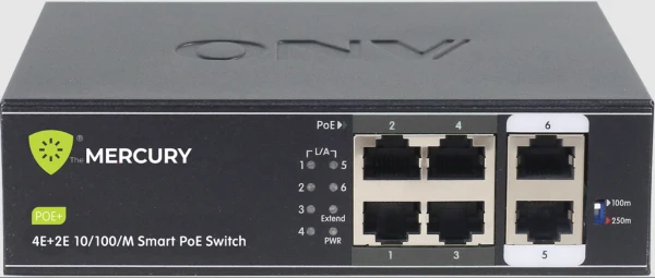 Mercury H1064PL 6-portni Fast Ethernet PoE svič, 65 W