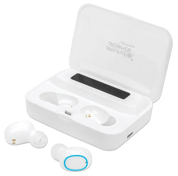 Manhattan 180399 bele TWS Bluetooth slušalice sa kutijom za punjenje