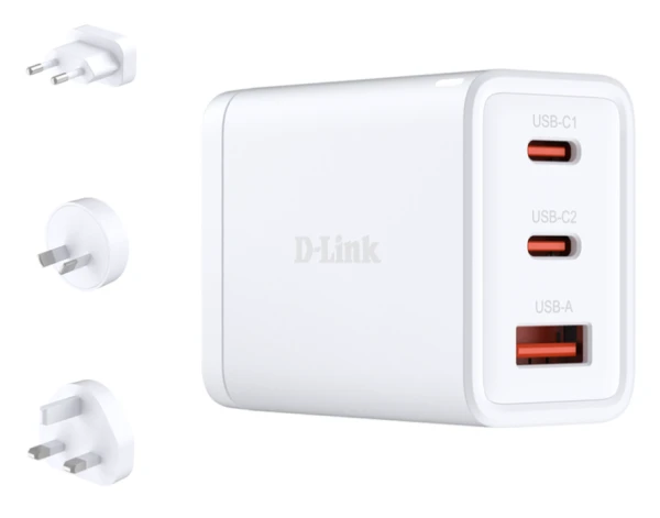 D-Link DCP-651 GaN putni punjač 65 W, 2 USB-C i USB-A