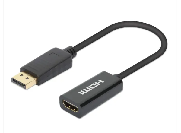 Manhattan 153713 DisplayPort na HDMI adapter, 4K@60Hz, 15 cm