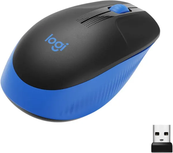 Logitech M190 plavo-crni bežični miš pune veličine sa USB prijemnikom