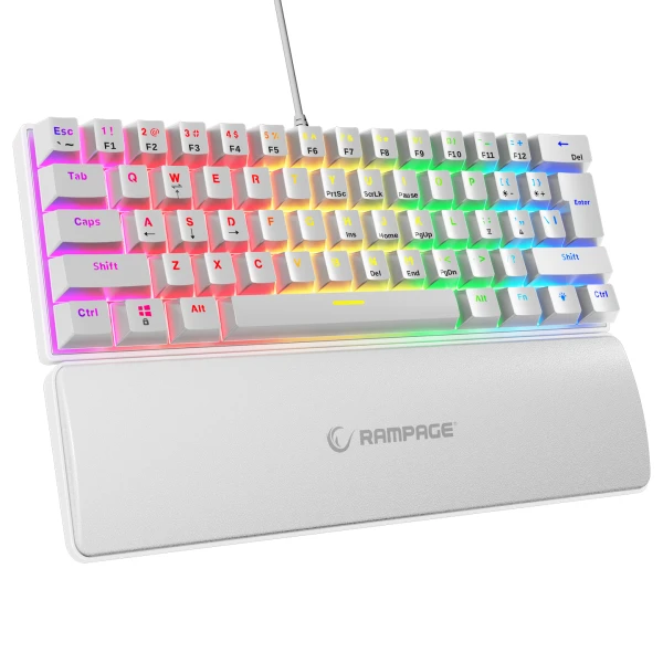 Rampage PLOWER K60 bela mehanička gejming tastatura, US raspored, Blue switch