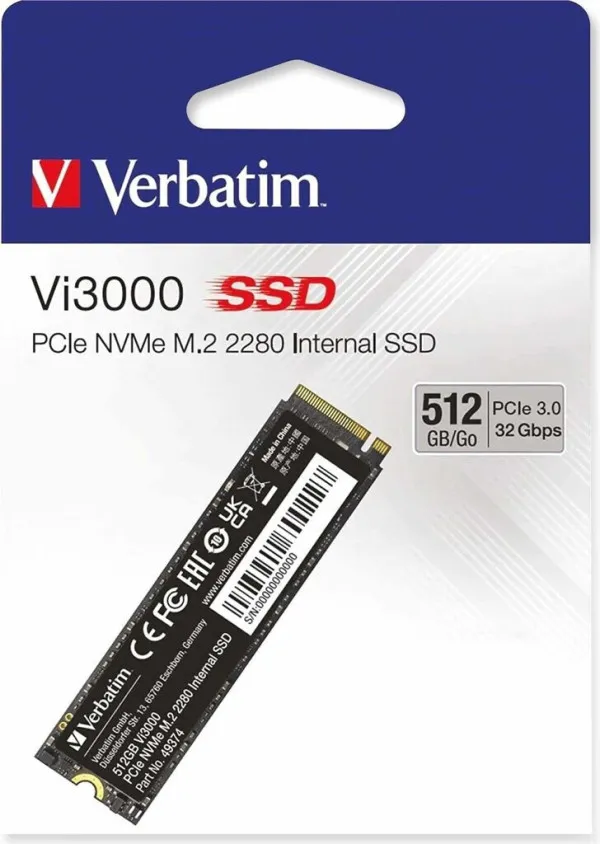 Verbatim Vi3000 SSD 512 GB M.2 NVMe PCIe Gen3