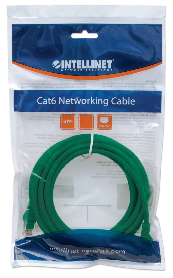 Intellinet 342483 Cat6 U/UTP mrežni kabl, 1,5 m, zeleni