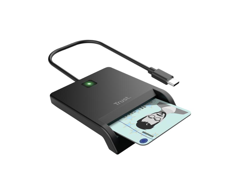 Trust Primo USB-C DNI/eID smart card čitač crni