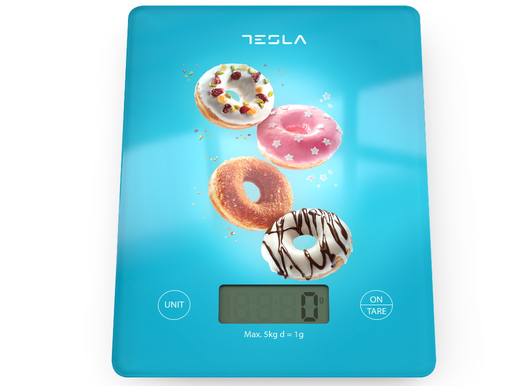 Tesla KS100BL digitalna kuhinjska vaga, plava, do 5 kg