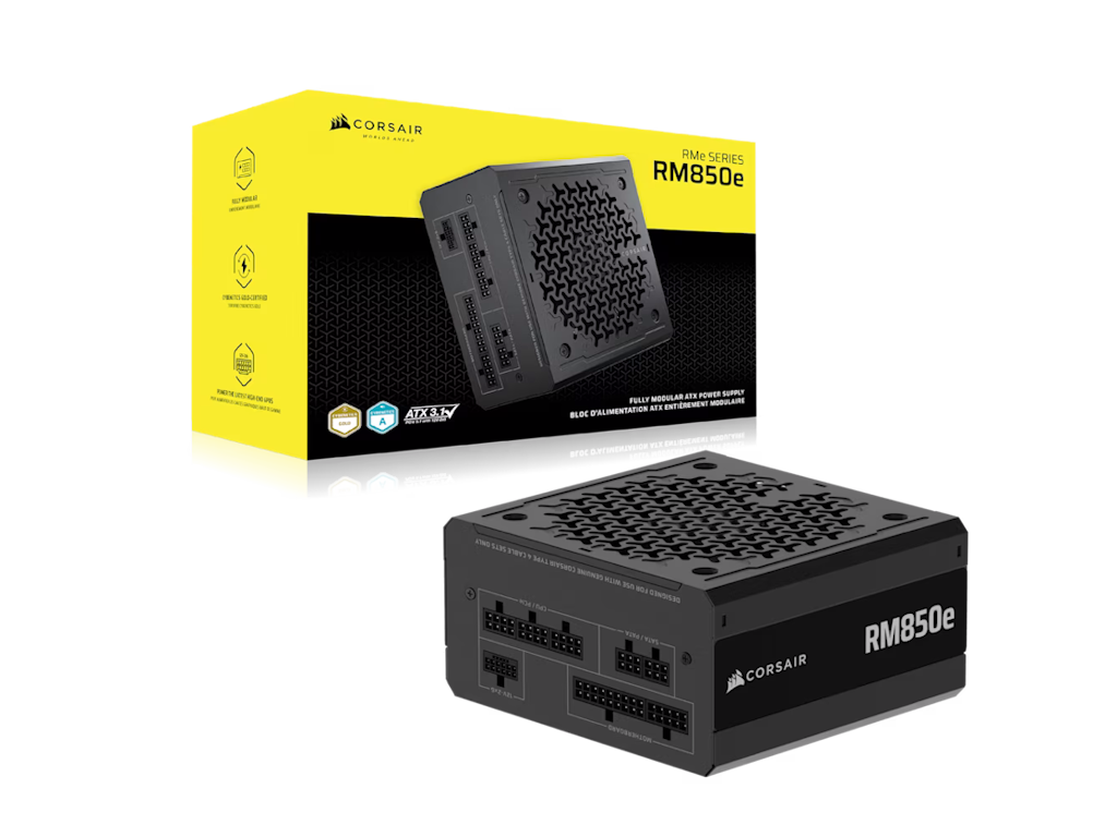 Napajanje CORSAIR RM850e 850 W, ATX 3.1, potpuno modularno
