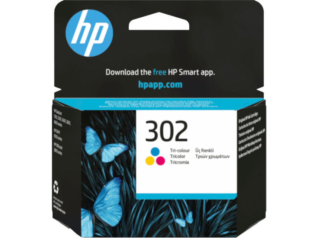 HP 302 F6U65AE originalna trobojna inkjet kaseta, 150 strana