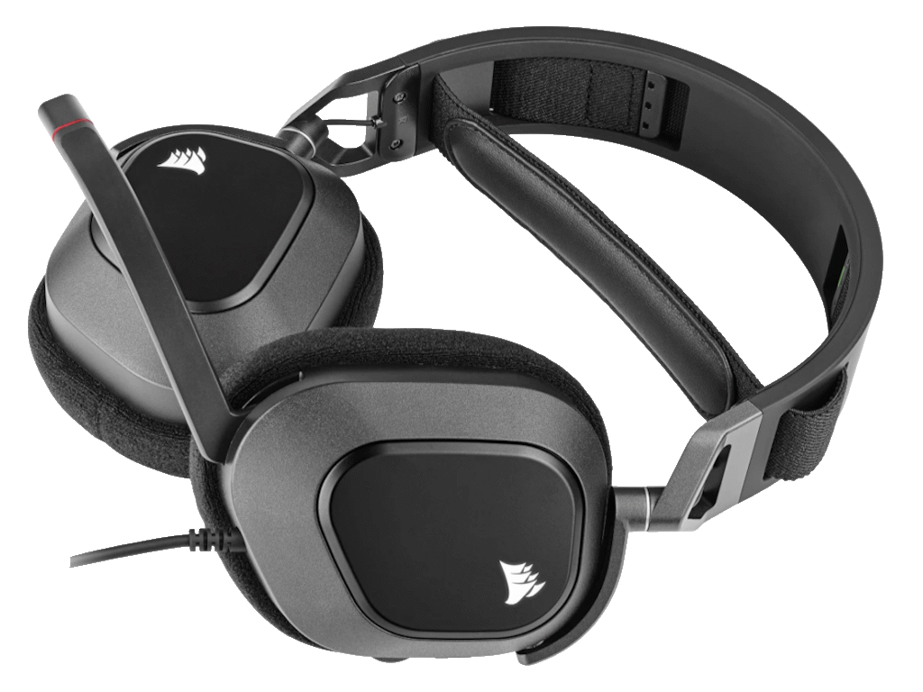Corsair HS80 RGB USB žičane gejming slušalice, Carbon crne