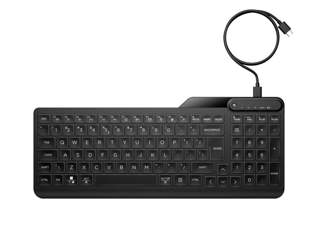 HP 400 Backlit žična tastatura sa numeričkim delom, US, crna (7N7C0AA)