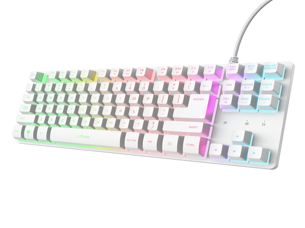 Trust GXT 833W Thado TKL RGB gejming tastatura, bela