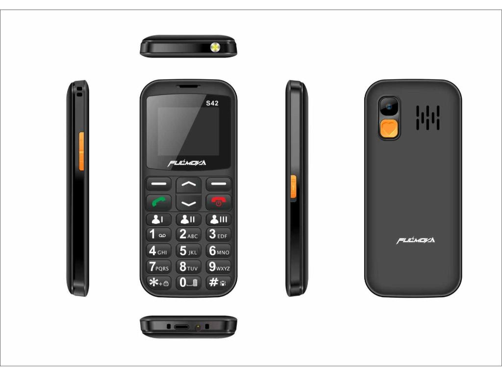 Fulmova Senior S42 2G mobilni telefon, crni